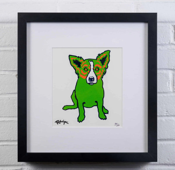 Untitled, P Series, Dog on White, Green/Red