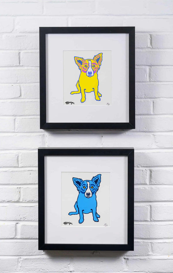 Untitled, P Series, Dog on White, Yellow/Purple