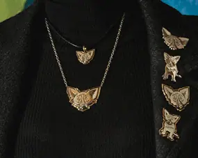 Pin: Full Body, Sterling Silver, Gold Aura